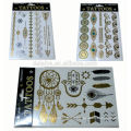 Gold metallic temporary tattoo sticker